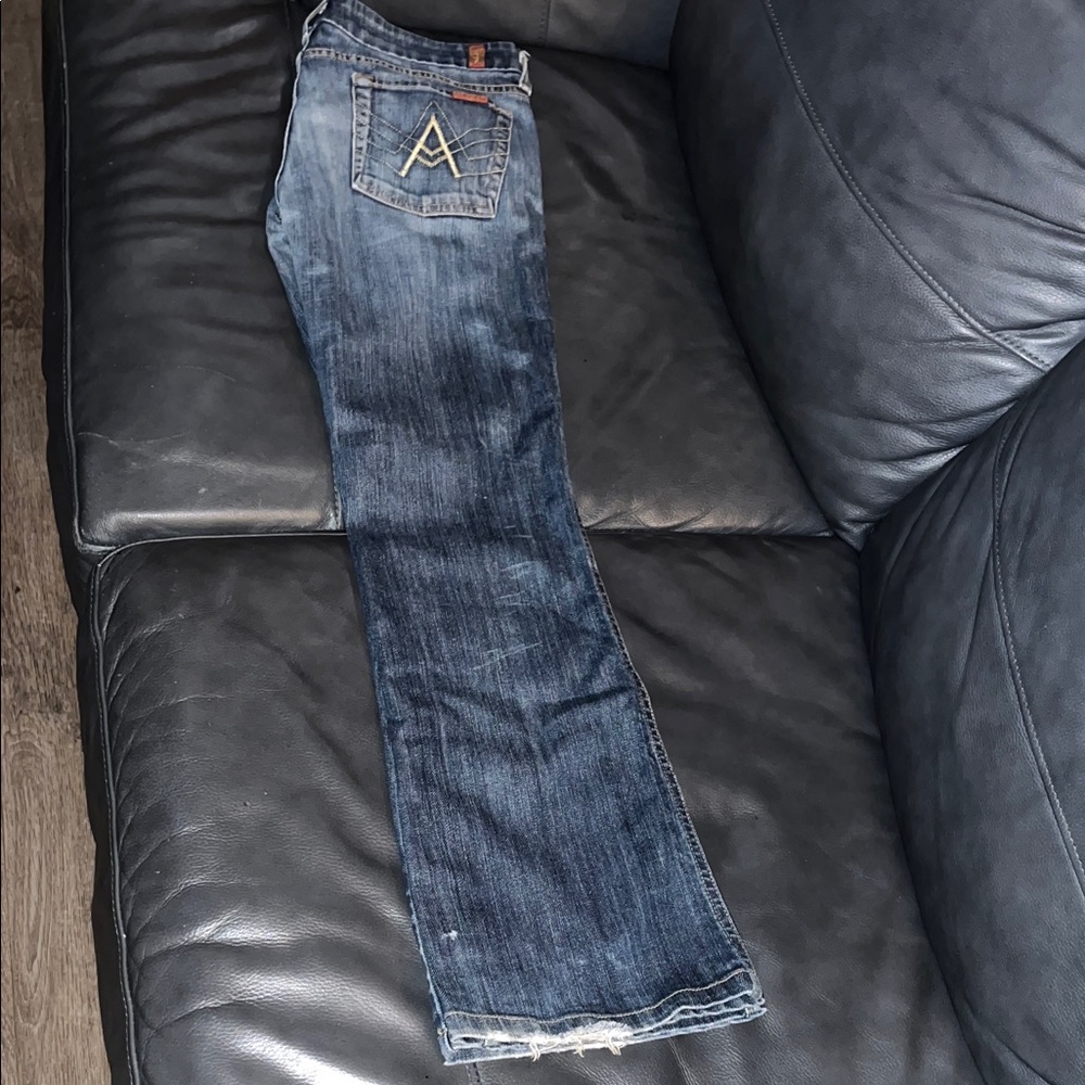 7 For All Mankind Blue Flare Jeans